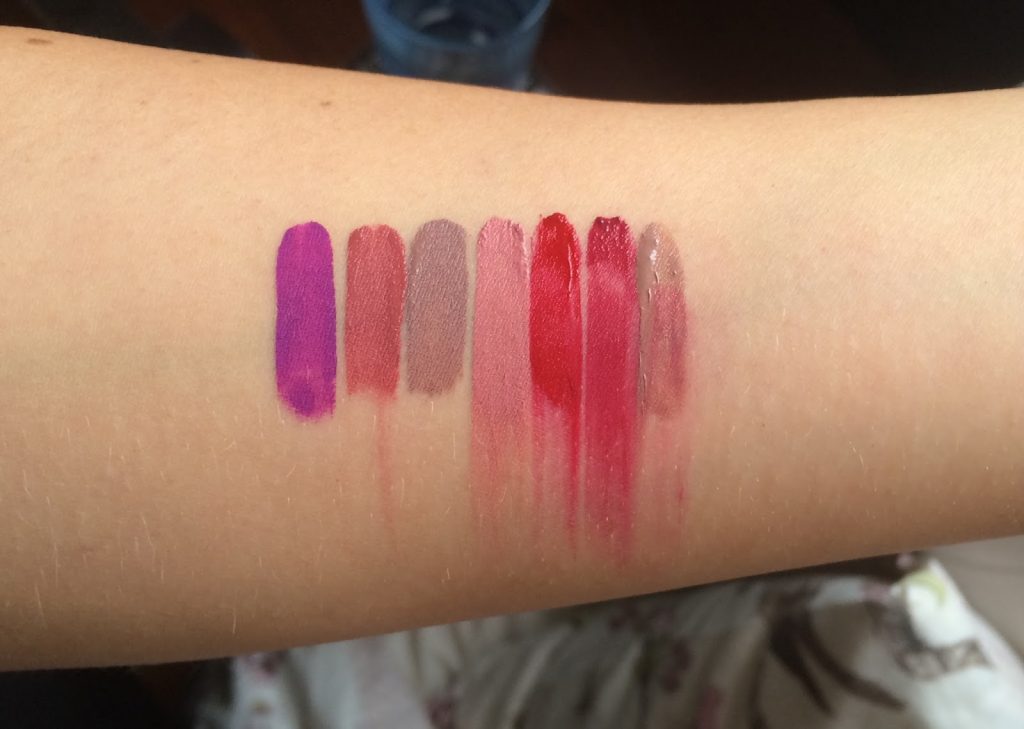 Kat Von D, Lasplash, ORLY, Rimmel, Maybelline Liquid Lip swatches