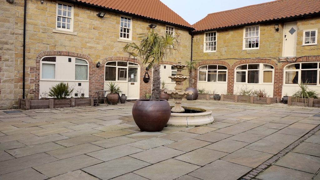Court yard Read my review on the Ox Pasture Hall Hotel