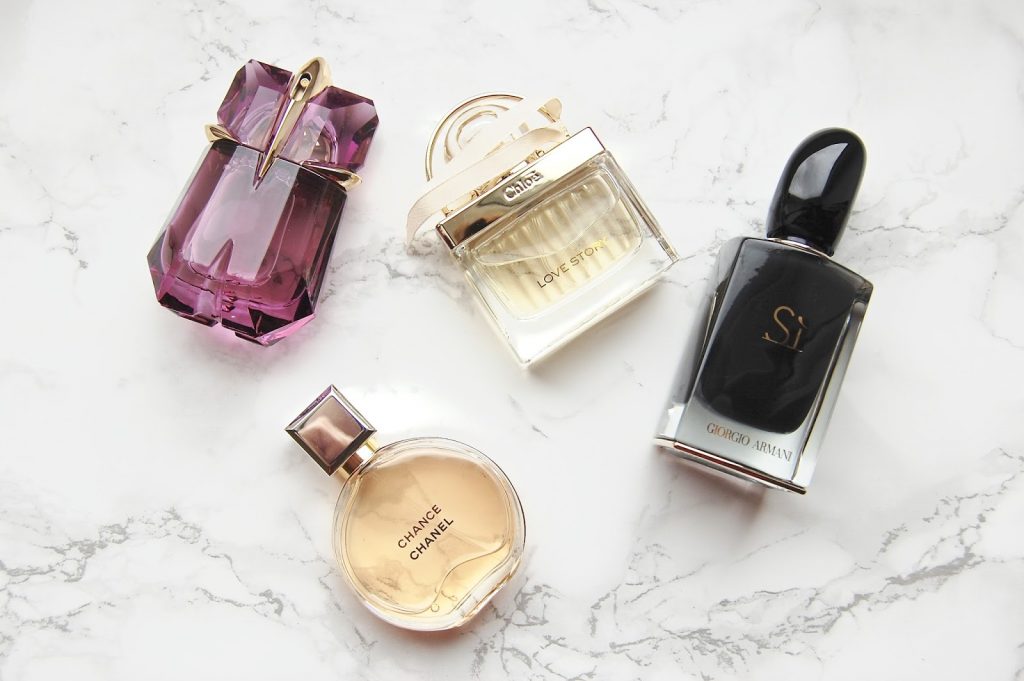 Thierry Mulger Alien, Giorgio Armani Si, Chanel Chance, Chloe Love Story Read more for my favourite perfumes