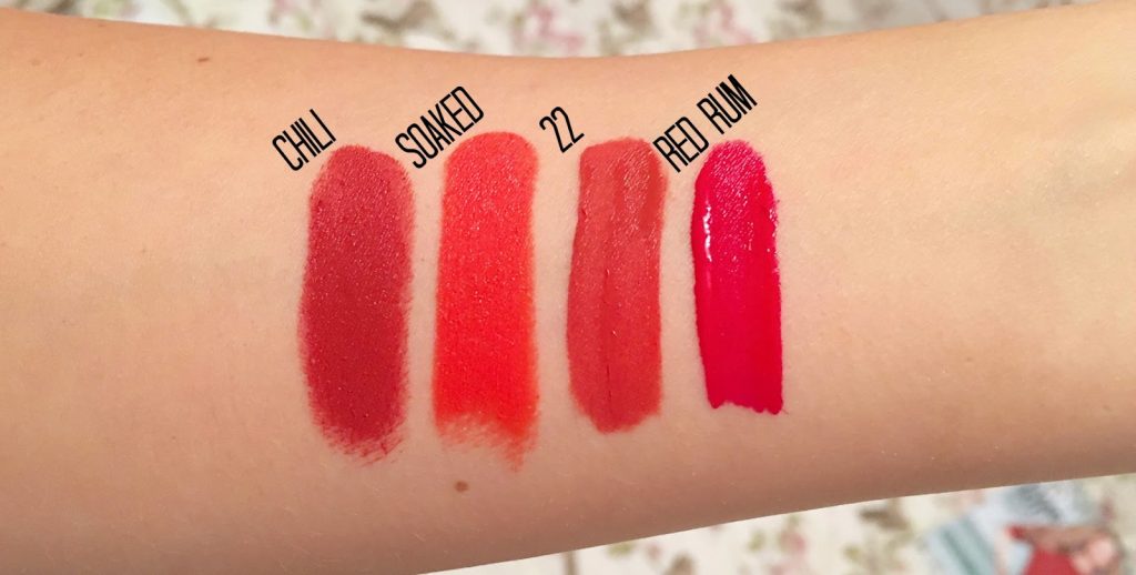 Swatches See my favourite red shades for Autumn
